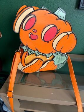 pumpkin patch Orange Pumpkin Character Crossbody with Mint Details